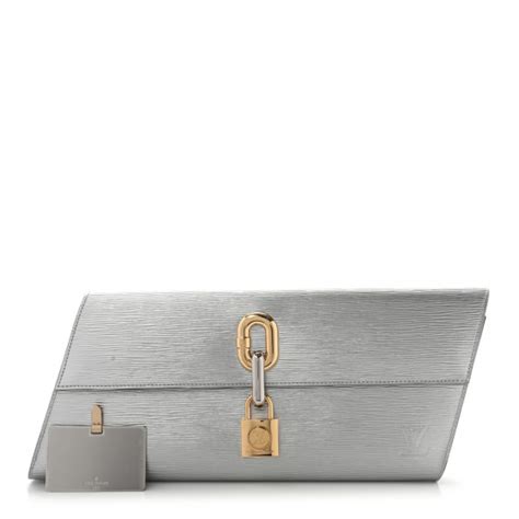 LOUIS VUITTON Epi Blade Clutch Silver 